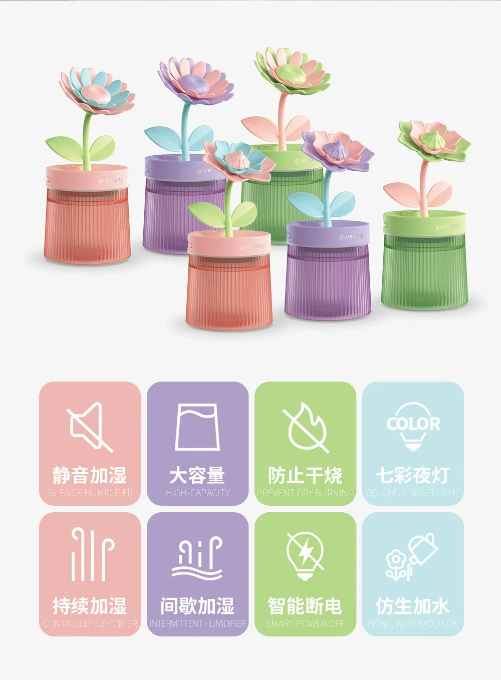 Portable Ultrasonic Aroma Humidifier with Ambient Light