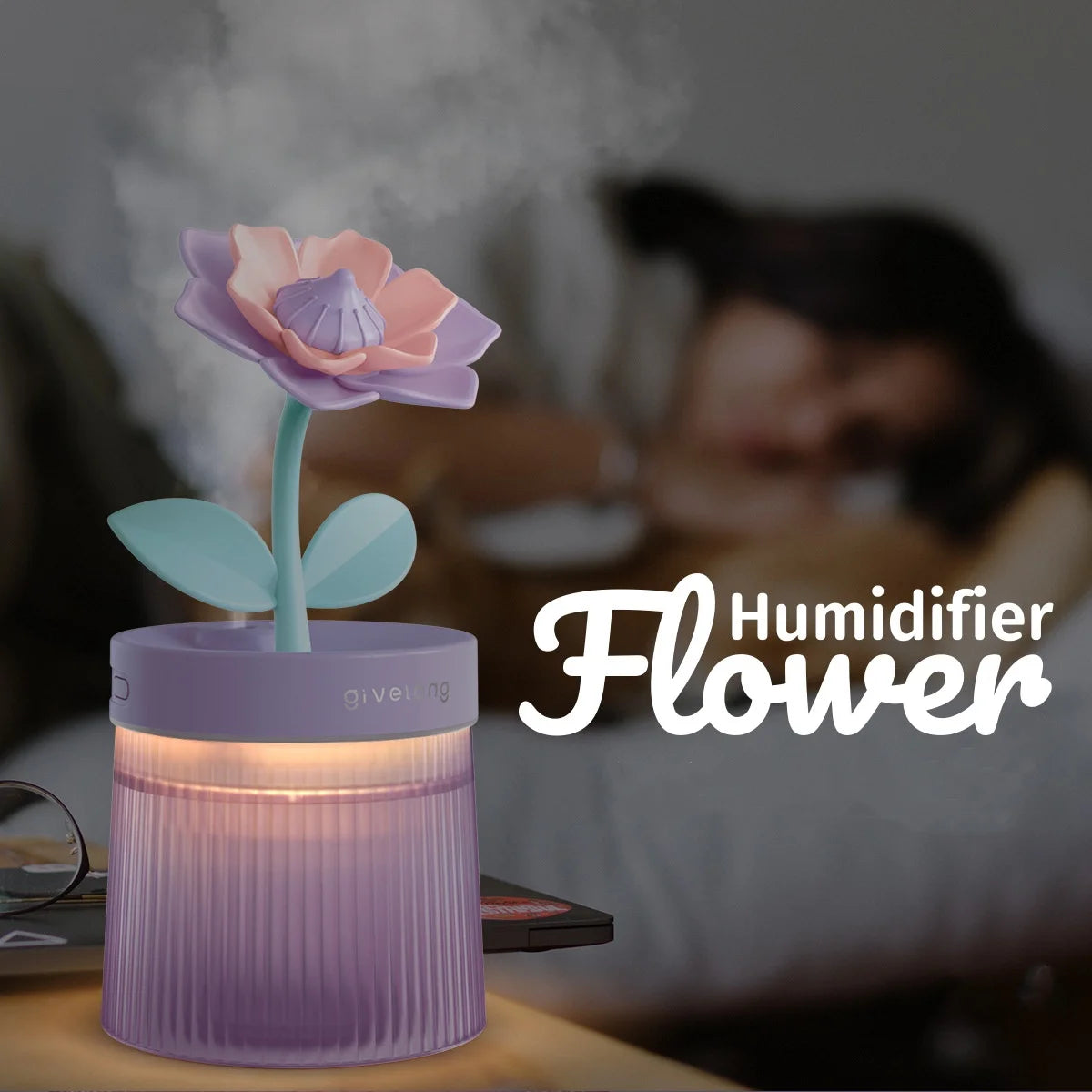 Portable Ultrasonic Aroma Humidifier with Ambient Light