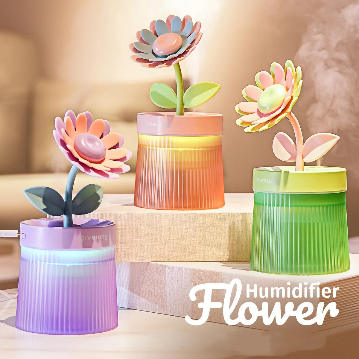 Portable Ultrasonic Aroma Humidifier with Ambient Light